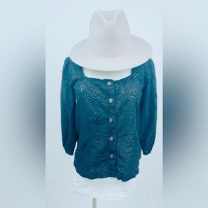 SANCTUARY BLACK EYELET BLOUSE